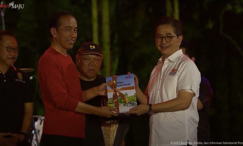 Presiden Jokowi Terima Buku Peta Jalan Menuju Indonesia Emas 2045 dari Kadin Indonesia