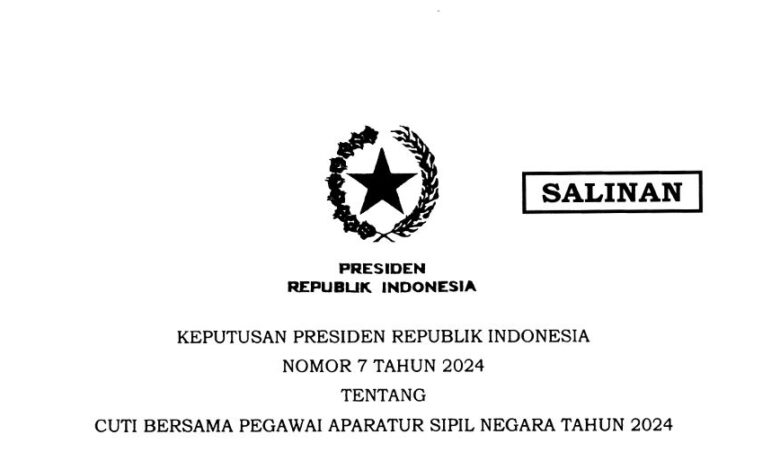 Inilah Keppres 7/2024 tentang Cuti Bersama ASN Tahun 2024