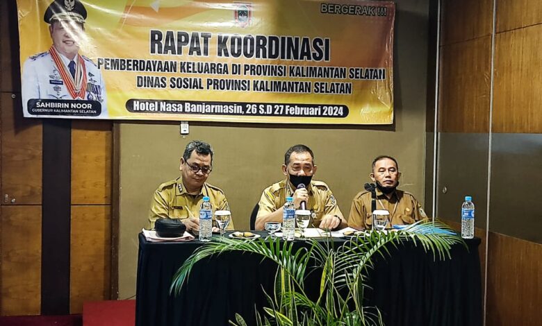 Sinergitas Bersama Kabupaten/Kota, Dinsos Gelar Rakor Pemberdayaan Keluarga di Provinsi Kalsel