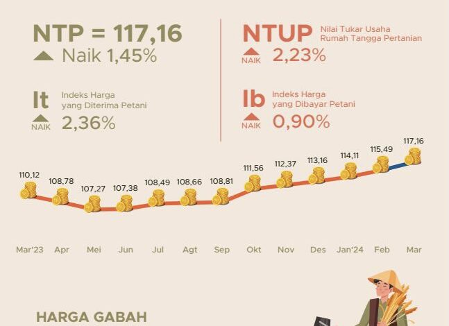 NTP Kalsel Naik 1,45 Persen pada Maret 2024